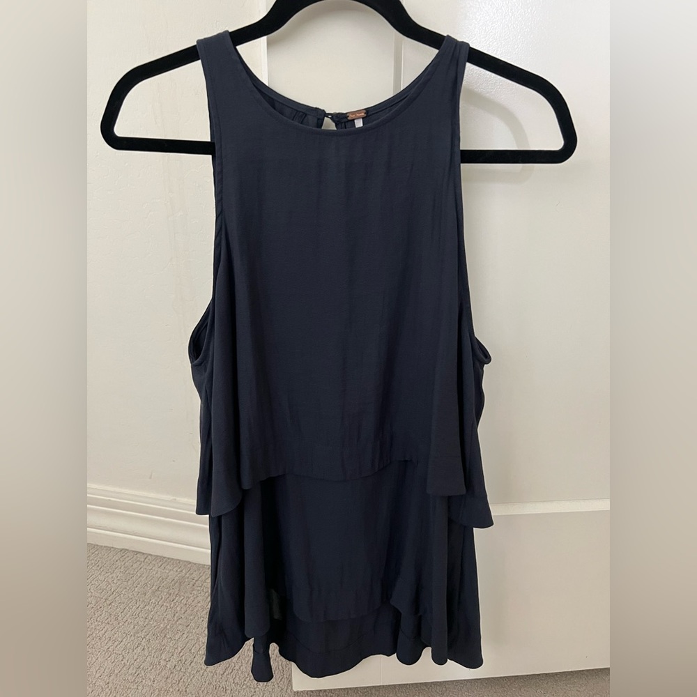 Free People Midnight Blue Sleeveless Blouse